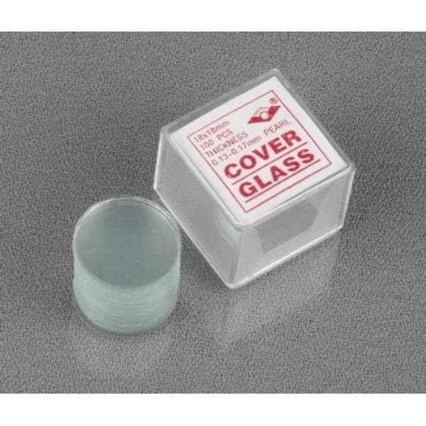 Amscope 100pc Pre-Cleaned 18mm Diameter Round Microscope Glass Cover Slides Coverslips CS-R18-100